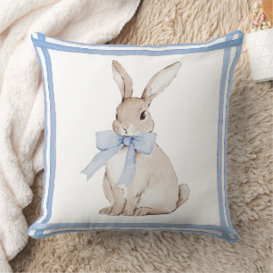 Coussin Cute lapin Lapin Bleu Vintage
