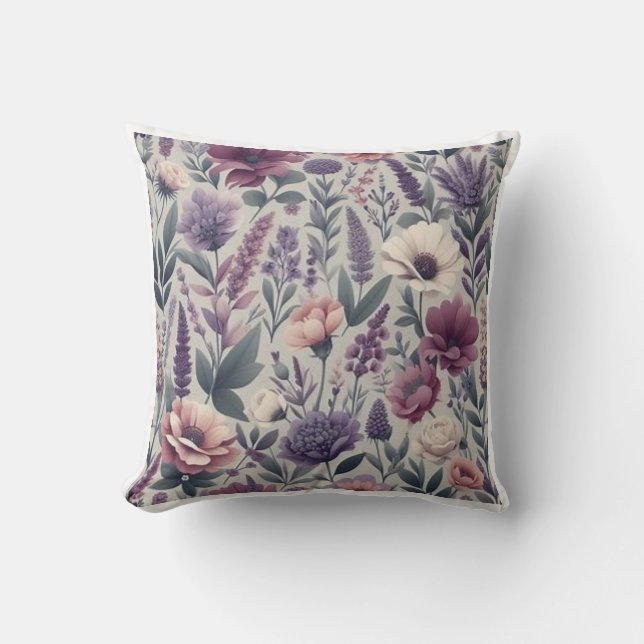 Coussin Cute lavande botanique (Recto)