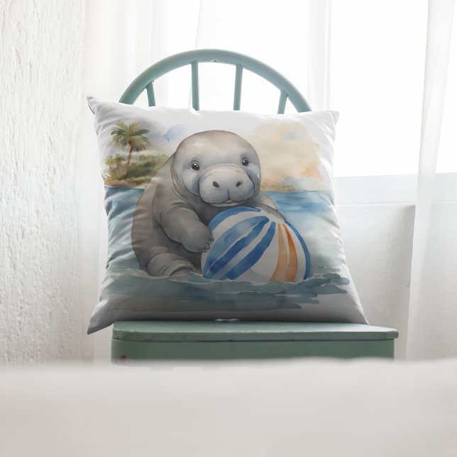 Coussin Cute Manatee Boys (Créateur téléchargé)