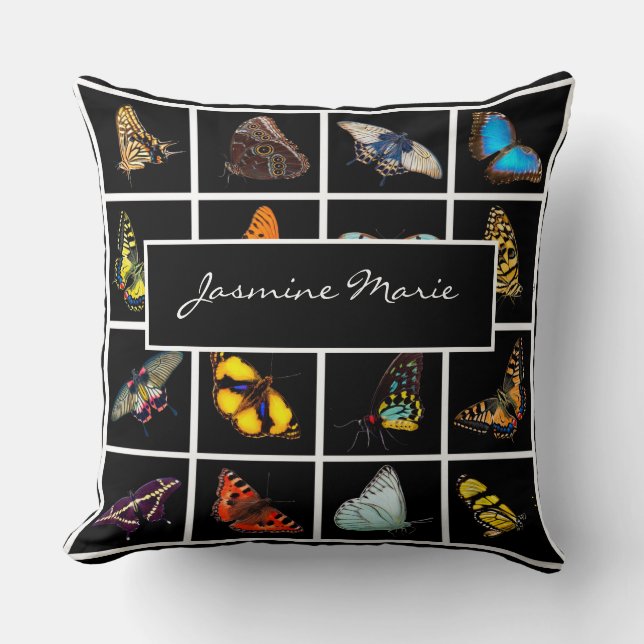 Coussin Cute Modern Photography Butterfly Ajouter un nom (Recto)