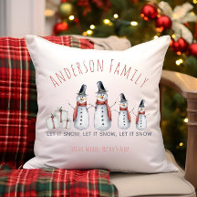 Cute Nom de famille personnalisé Snowman Let it Sn