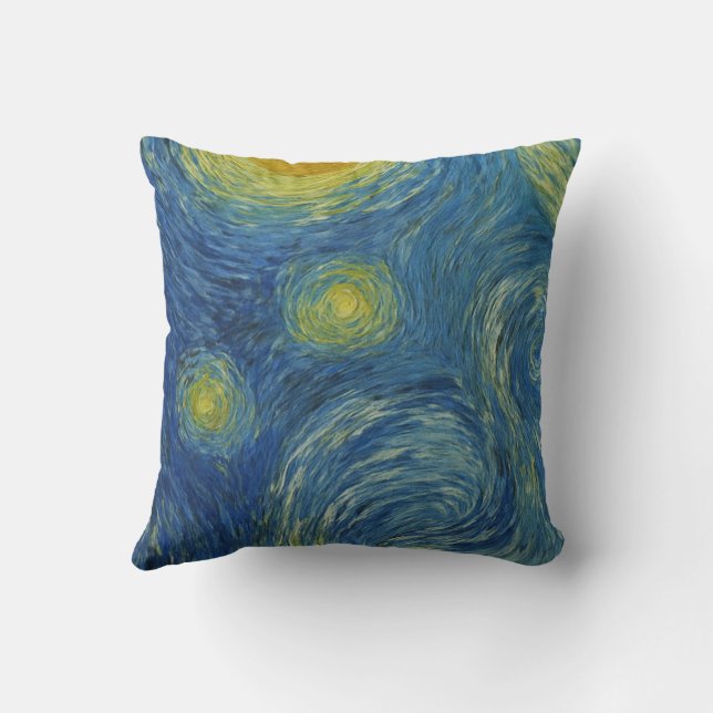 Coussin Cute Panda Bear - Van Gogh Style - Starry Night  (Verso)
