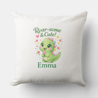 Coussin Cute Personalized Dinosaur Name Pillow