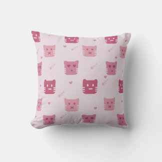 Coussin Cute Pink Cat Pattern For Cat Lover Home Decor