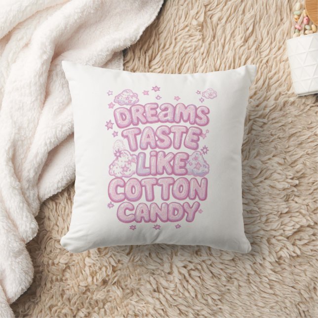 Coussin Cute Pink Whimsical Dreamer Typography (Couverture)