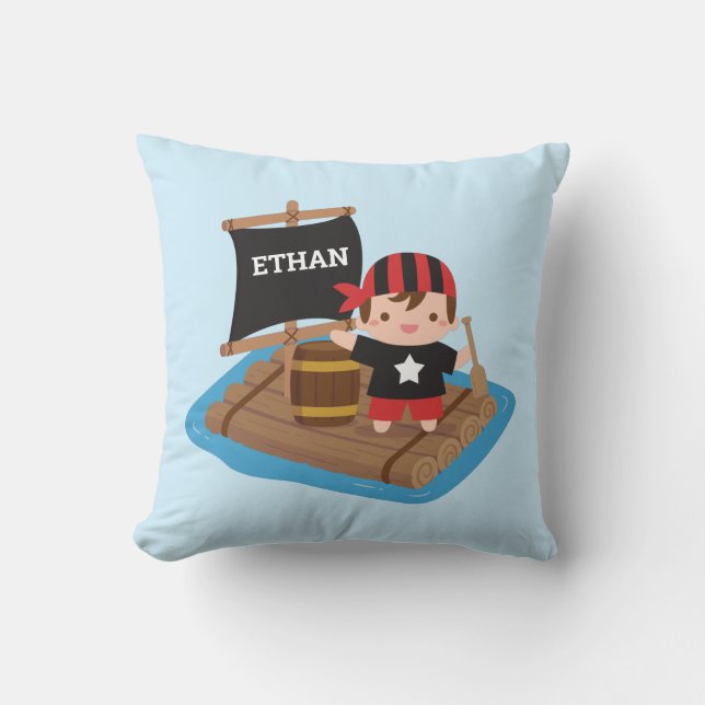 Coussin Cute Pirate Crew Boy Voile Aventure Kids Room (Recto)