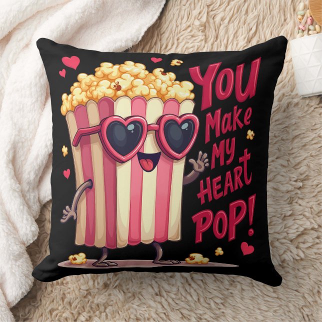 Coussin Cute Popcorn Valentine Vous Faites Mon Coeur Pop! (Couverture)