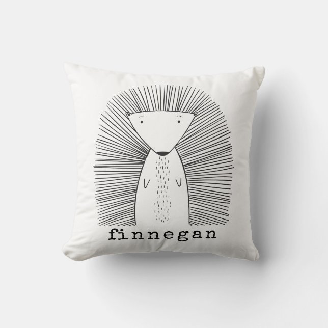 Coussin Cute Porcupine Ligne Simple Dessin Personnalisé (Recto)