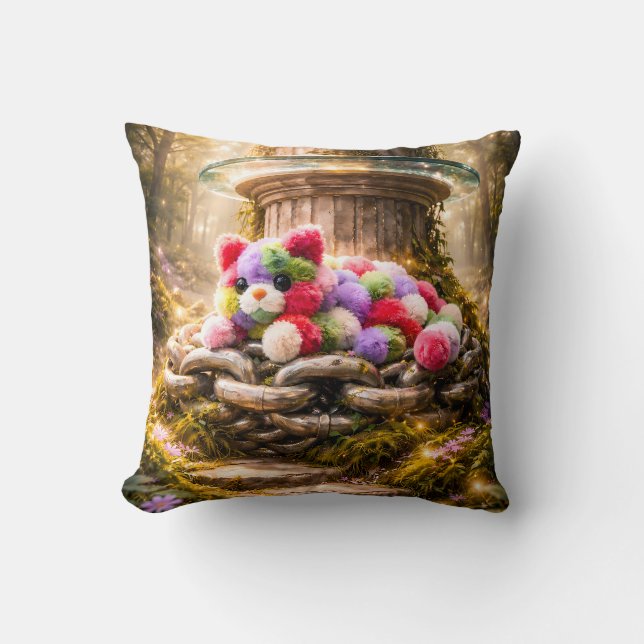 Coussin Cute Rainbow Teddy Bear Kids Pillow (Recto)