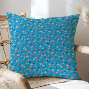 Coussin Cute rose turquoise turquoise papillon motif