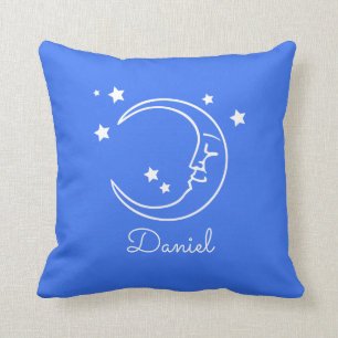Coussin Cute Royal Blue Moon Stars Nursery
