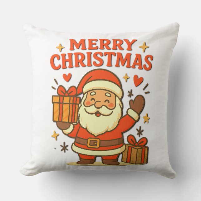 Coussin  Cute Santa Claus Christmas Art –  Merry Christmas (Recto)