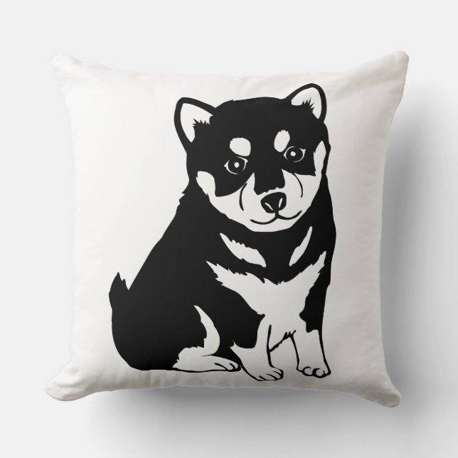 Coussin Cute Shiba Inu Puppy Art (Recto)