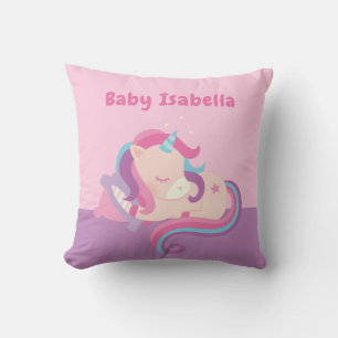 Coussin Cute Sleeping Unicorn Baby Girl Nursery
