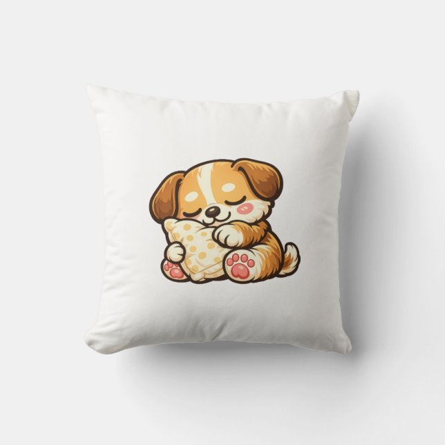 Coussin Cute Sleepy Puppy with Pillow (Recto)