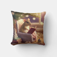 Cute Souris d'hiver lecture d'un livre Jeter l'ore