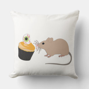 Coussin Cute souris manger Halloween Eyeball Cupcake