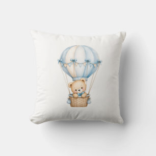 Coussin Cute Teddy Bear in Hot Air Balloon   Adorable Baby
