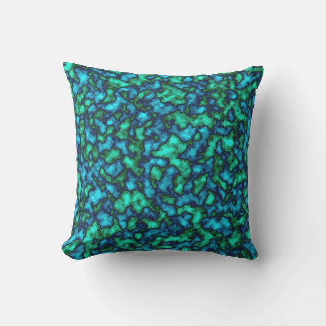 Coussin CUTE tendance bleu et vert Motif Abstrait (Recto)