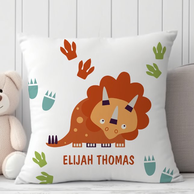 Coussin Cute Triceratops Dinosaur Personnalisé (Créateur téléchargé)