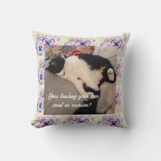 Coussin Cute Tuxedo Chat Anniversaire Fête Enfants Invitat (Recto)