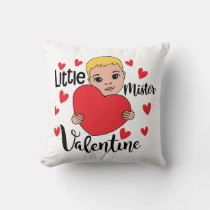 Coussin Cute Valentine Boy Holt Heart Gift Art pour enfant