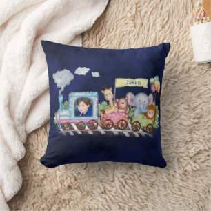 Coussin Cute vapeur train photo personnalisable