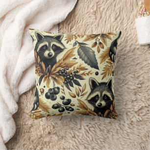 Coussin Cute Vintage Racoon Motif