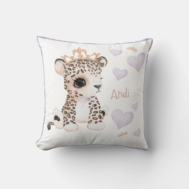 Coussin Cute Woodland Animal Leopard Nom Crow Nursery (Recto)