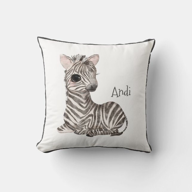 Coussin Cute Woodland Animal Zebra Nom Nursery (Recto)
