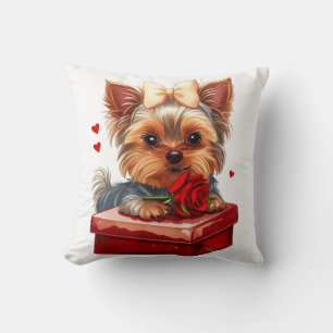 Coussin Cute yorky cœurs Mother´s day-Valentine´s