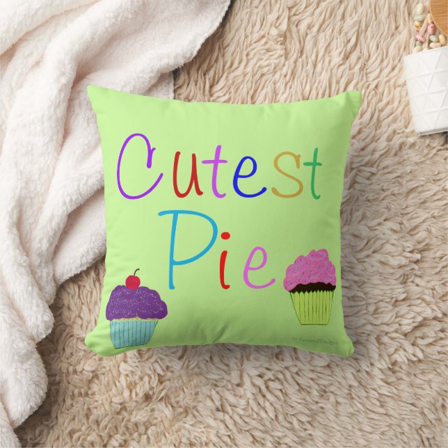 Coussin Cutest Pie Rose Purple Cupcakes Baby Girl (Couverture)
