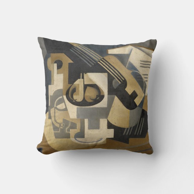 Coussin Cuvette de guitare et de fruit sur un Tableau, (Recto)