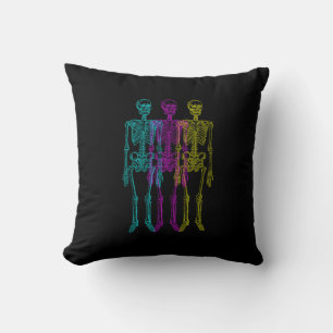 Coussin Cyan Magenta Jaune Letterpress Skeletons