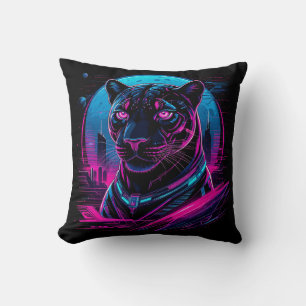 Coussin Cyberpunk Neon Black Panther