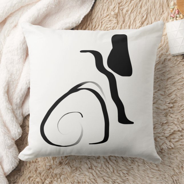 Coussin Cycle de rotation : noir et blanc Abstrait (Couverture)