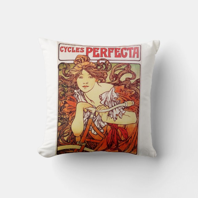 Coussin Cycles Perfecta d'Alphonse Mucha (Recto)