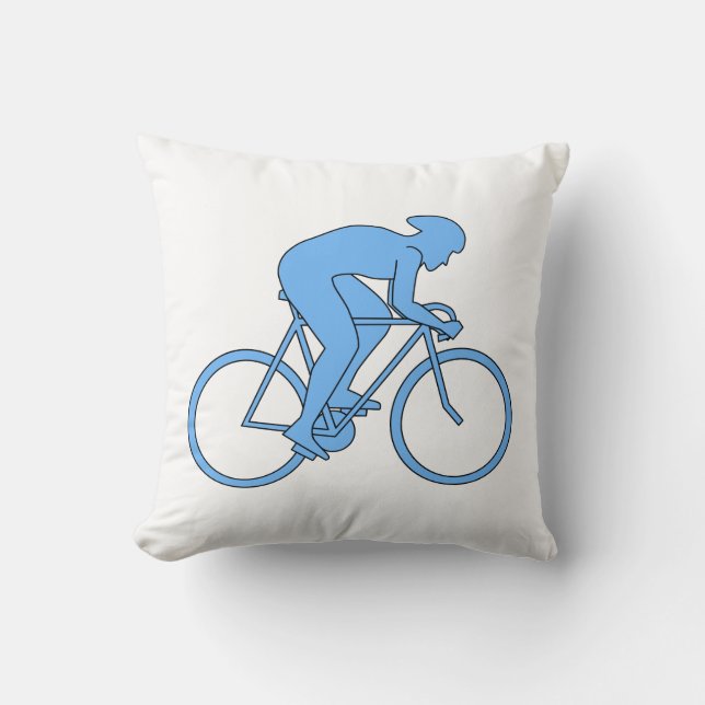 Coussin Cycliste dans une course. Bleu (Recto)
