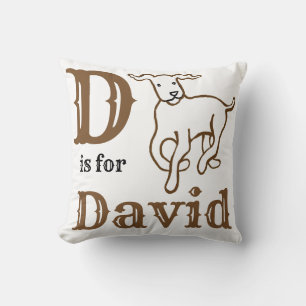 Coussin D est pour David bébé garçon 