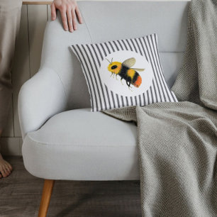 Coussin d'abeilles aquarelle du pays