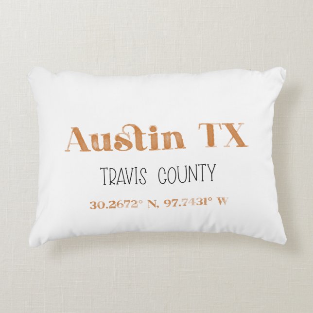 Coussin d'accent Burange Austin Texas (Devant)
