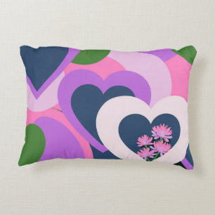 Coussin d'accent de cœur abstrait ludique