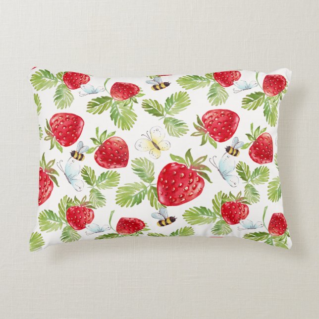Coussin d'accent de fraise Buzz (Devant)