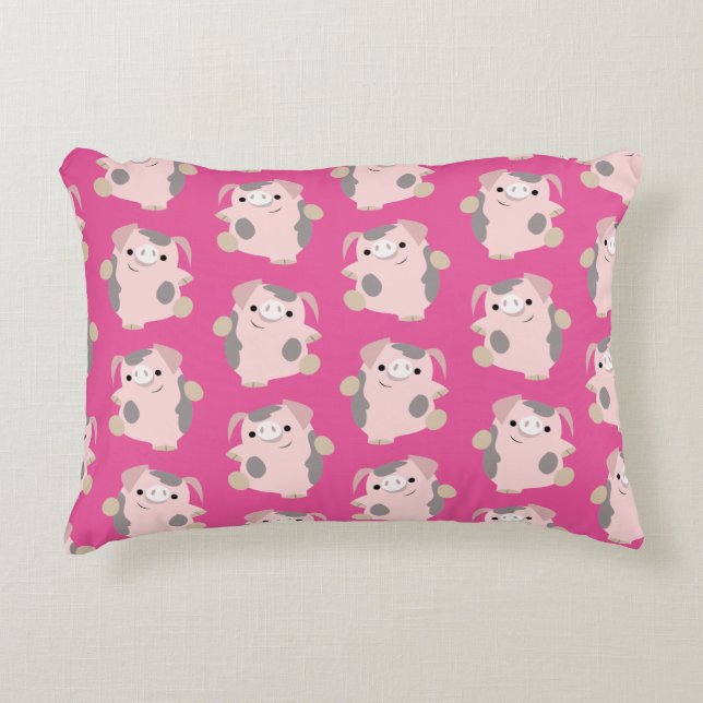 Coussin d'accent de motif de répétition de porc de (Devant)