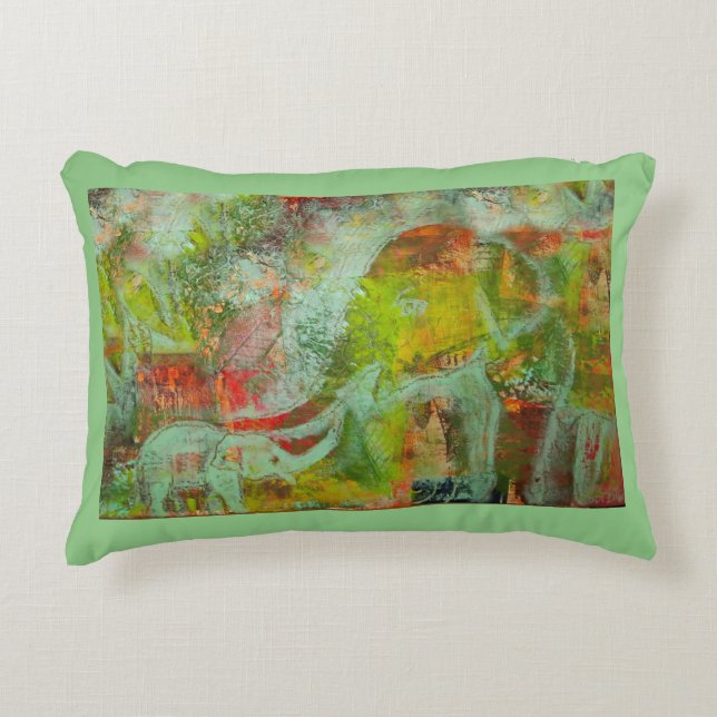 Coussin d'accent d'image d'éléphant (Devant)