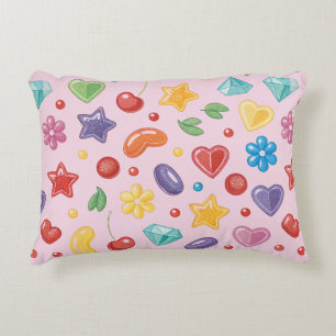 « Coussin d'accent étoile de bonbons colorés »