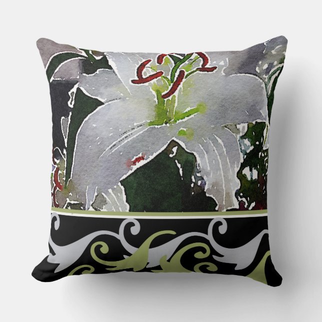Coussin d'accent Lily blanche (Recto)