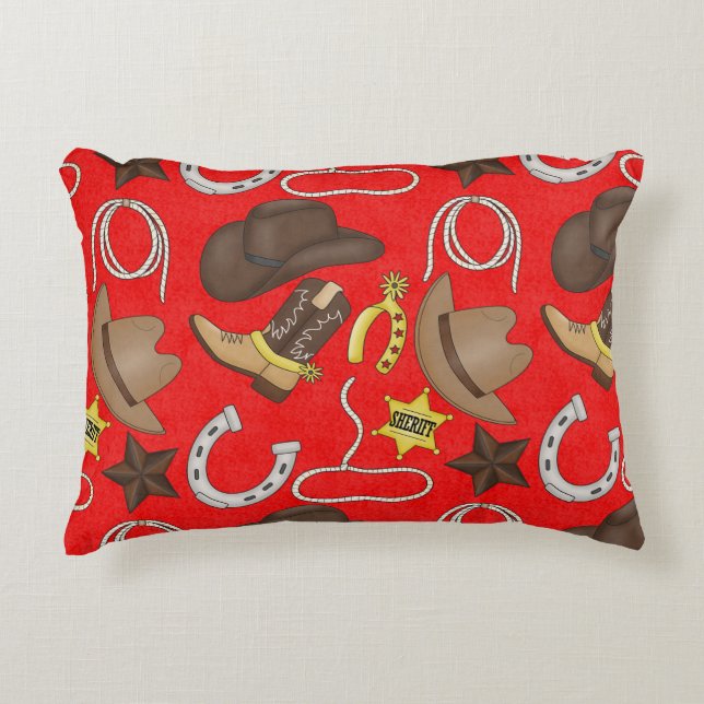 Coussin d'accent motif du pays occidental (Devant)