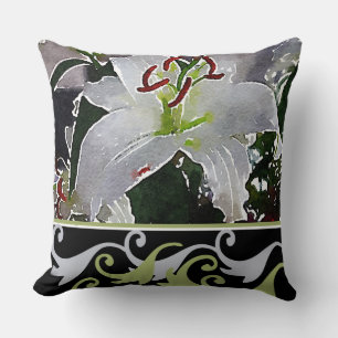 Coussin d'accent réversible Lily blanche