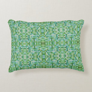 Coussin d'accents À damiers vert chatoyant
